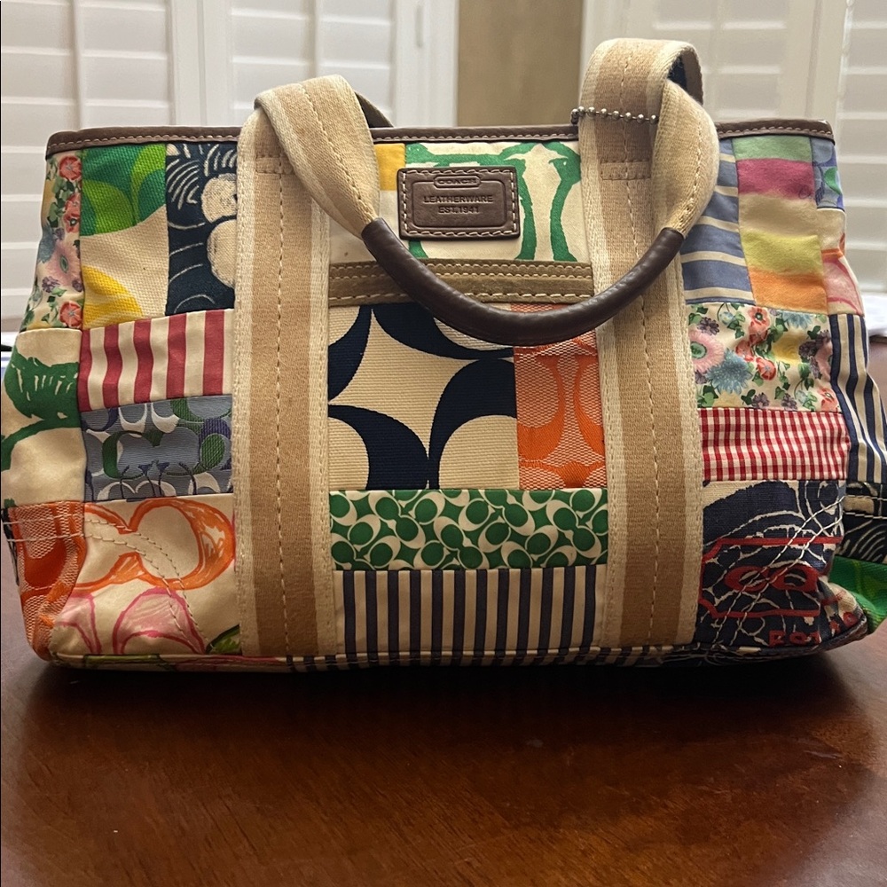 Coach Colorful Patchwork Tote Bag